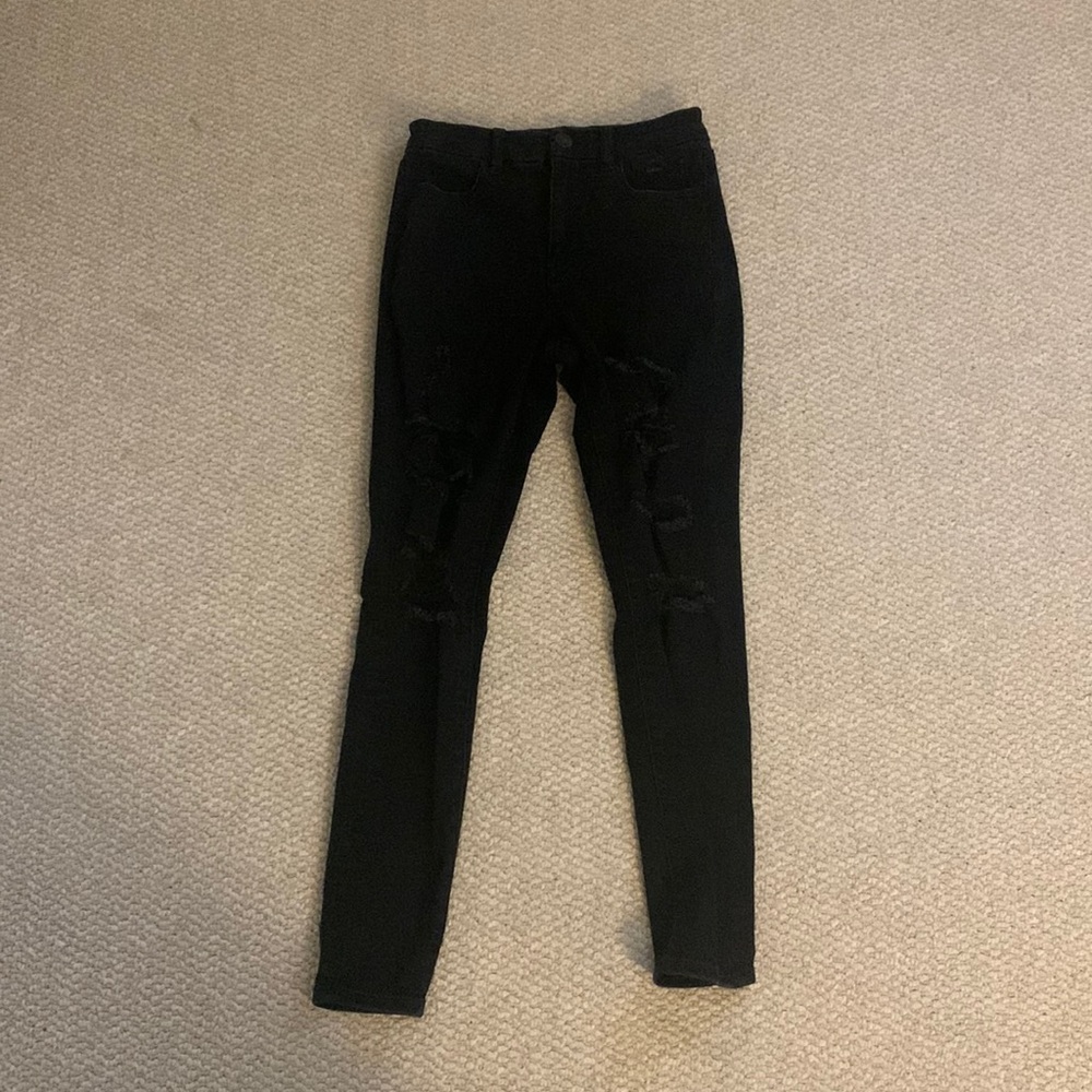 American Eagle Black Ripped Skinny Jeans